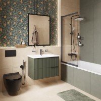 Зеркало STWORKI Брамминг 70х90, черное