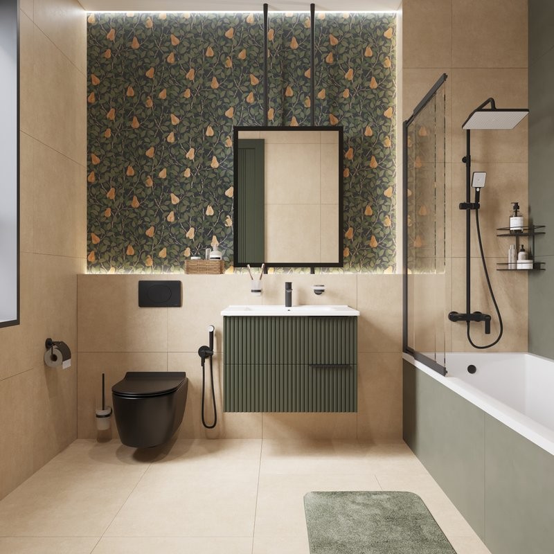 Зеркало STWORKI Брамминг 70х90, черное