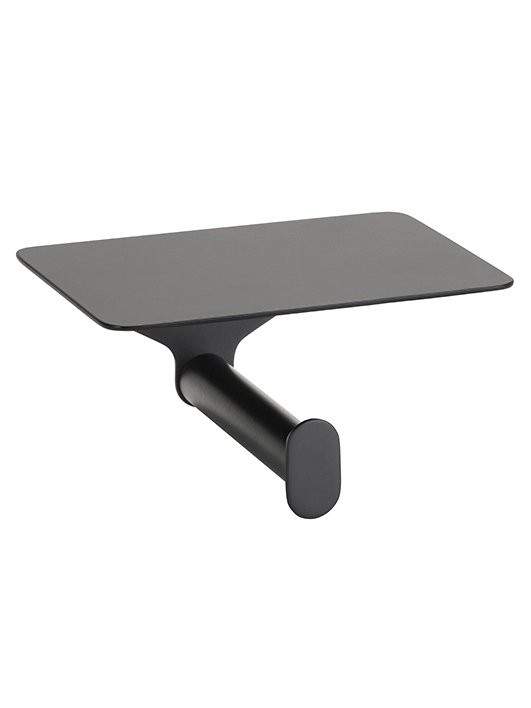 Держатель для туалетной бумаги Bemeta Organic 167112150 с полкой для телефона, черный матовый