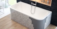 Акриловая ванна Excellent Arana 180x85 см, пристенная, белая, с каркасом