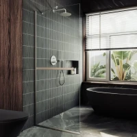 Душевая перегородка Maybahglass MGD-720-5у 69 см, профиль матовый хром, стекло прозрачное