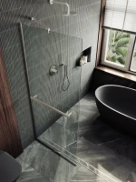 Душевая перегородка Maybahglass MGD-720-5у 69 см, профиль матовый хром, стекло прозрачное