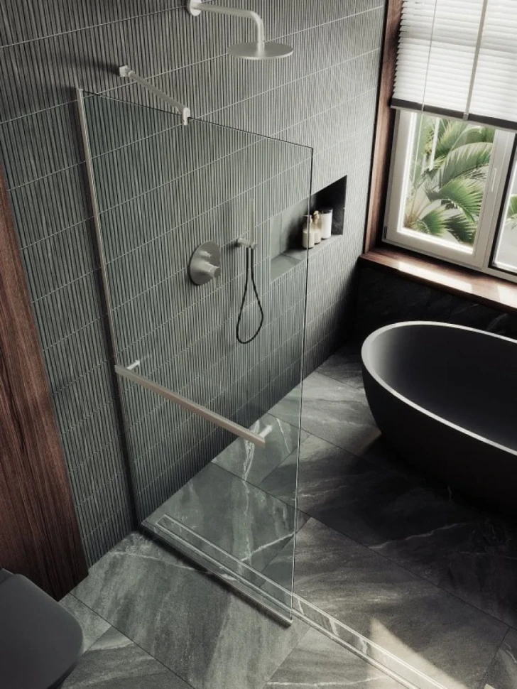 Душевая перегородка Maybahglass MGD-720-5у 69 см, профиль матовый хром, стекло прозрачное