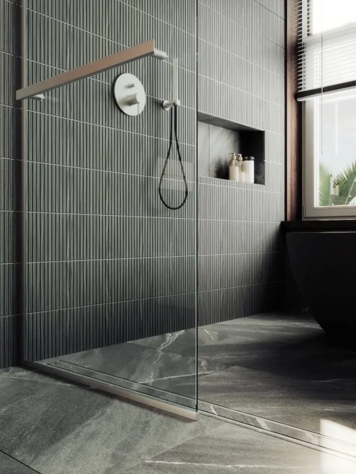 Душевая перегородка Maybahglass MGD-720-5у 69 см, профиль матовый хром, стекло прозрачное