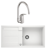 Комплект Мойка Blanco Metra XL 6S 515280 белая + Смеситель Grohe Euroeco