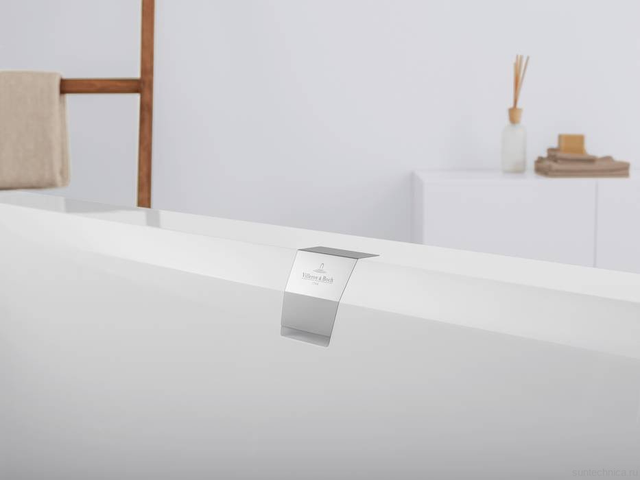 Акриловая ванна Villeroy & Boch Squaro Edge 12 UBQ190SQE2DV-01 190x90 см, встраиваемая, цвет альпийский белый, на ножках, со сливом-переливом