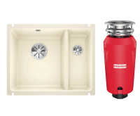 Комплект Мойка Blanco Subline 350/150-U магнолия + Измельчитель Franke 134.0715.098