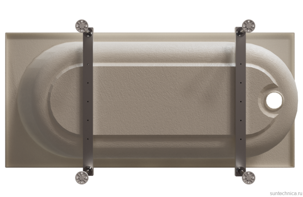 Акриловая ванна Radomir Виктория лайт Ангосто 150x70 см, встраиваемая, белая, на ножках