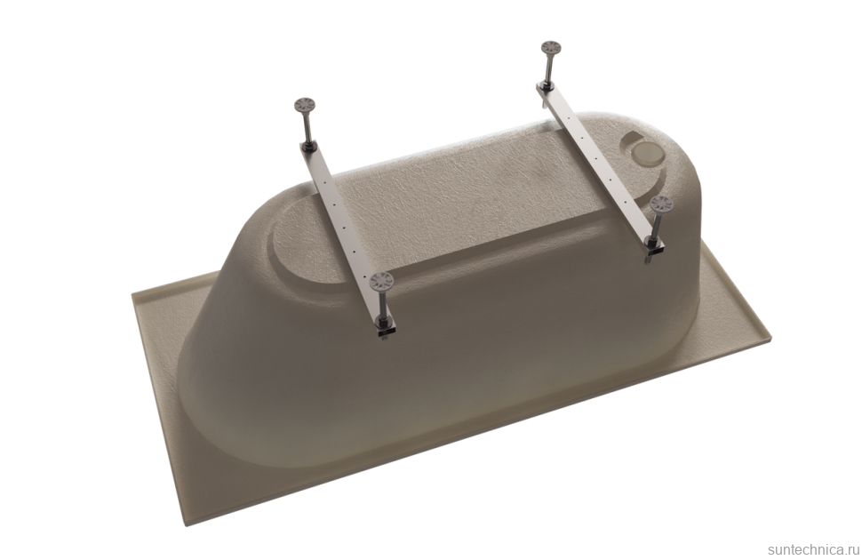 Акриловая ванна Radomir Виктория лайт Ангосто 150x70 см, встраиваемая, белая, на ножках