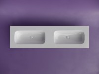 Мебельная раковина Ceramicanova Grace прямоугольная 161 см с двумя чашами без отверстий под смеситель CN7023wx
