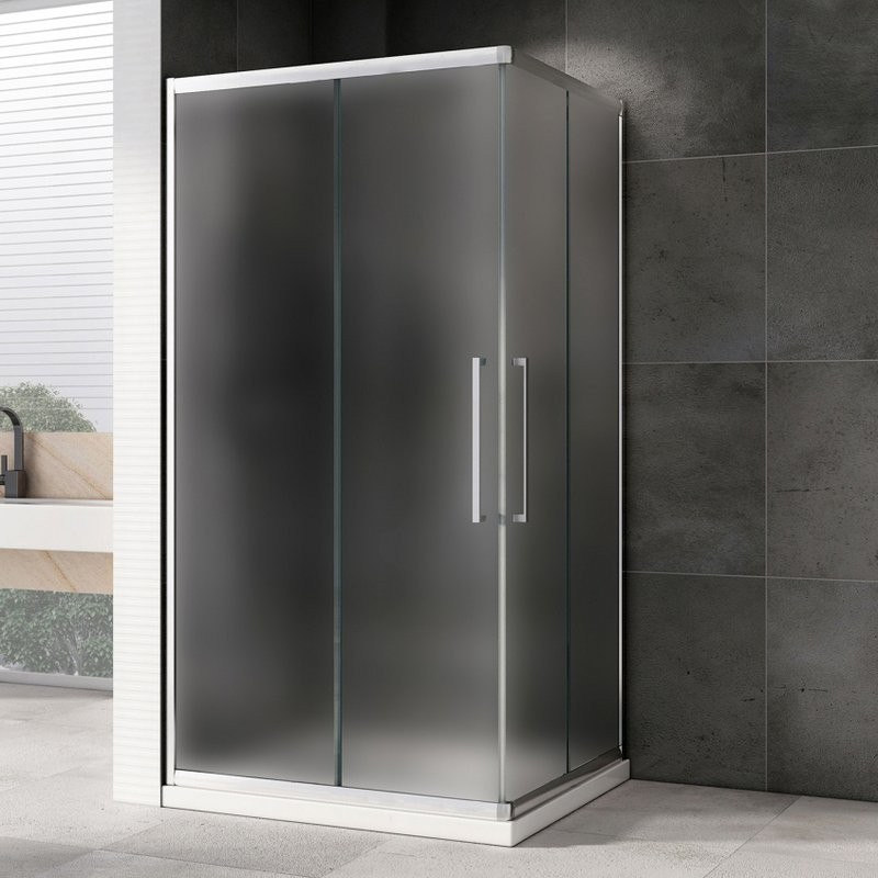 Душевой уголок Abber Schwarzer Diamant AG02129MH 120x90, профиль хром матовый, стекло матовое