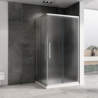 Душевой уголок Abber Schwarzer Diamant AG02129MH 120x90, профиль хром матовый, стекло матовое