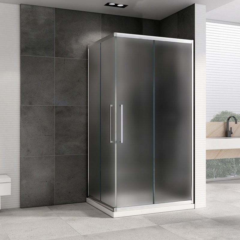 Душевой уголок Abber Schwarzer Diamant AG02129MH 120x90, профиль хром матовый, стекло матовое