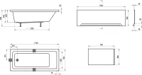 Акриловая ванна Ravak 10° 10° 170x75 см, встраиваемая, белая, 170x75