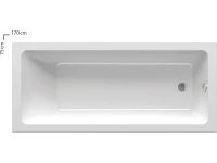 Акриловая ванна Ravak 10° 10° 170x75 см, встраиваемая, белая, 170x75