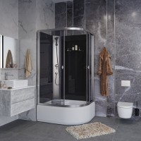 Душевая кабина Niagara Eco E100/80/40L/TN/BK 100х80 см, без крыши