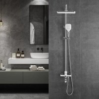 Душевая стойка Shevanik S8136F белый, хром