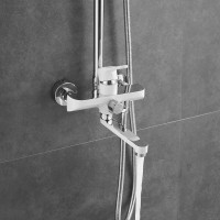 Душевая стойка Shevanik S8136F белый, хром