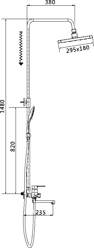 Душевая стойка Shevanik S8136F белый, хром