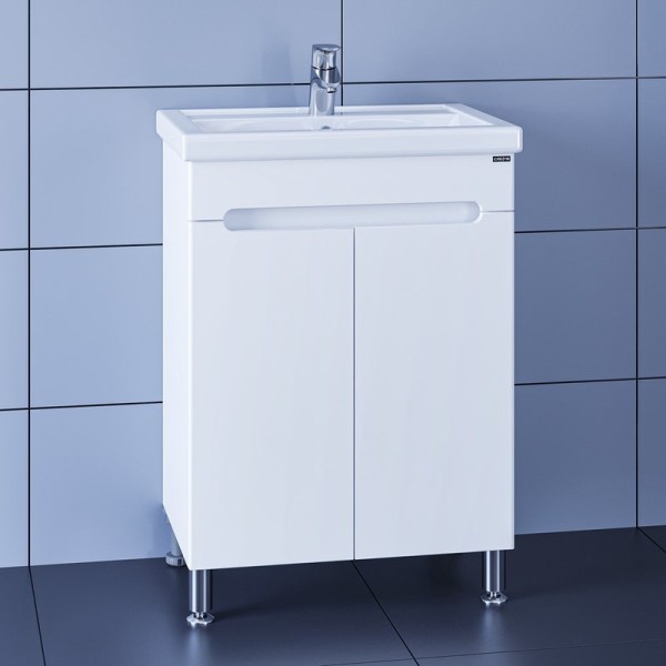 Тумба с раковиной СаНта Лондон 60 напольная, 2 дверцы