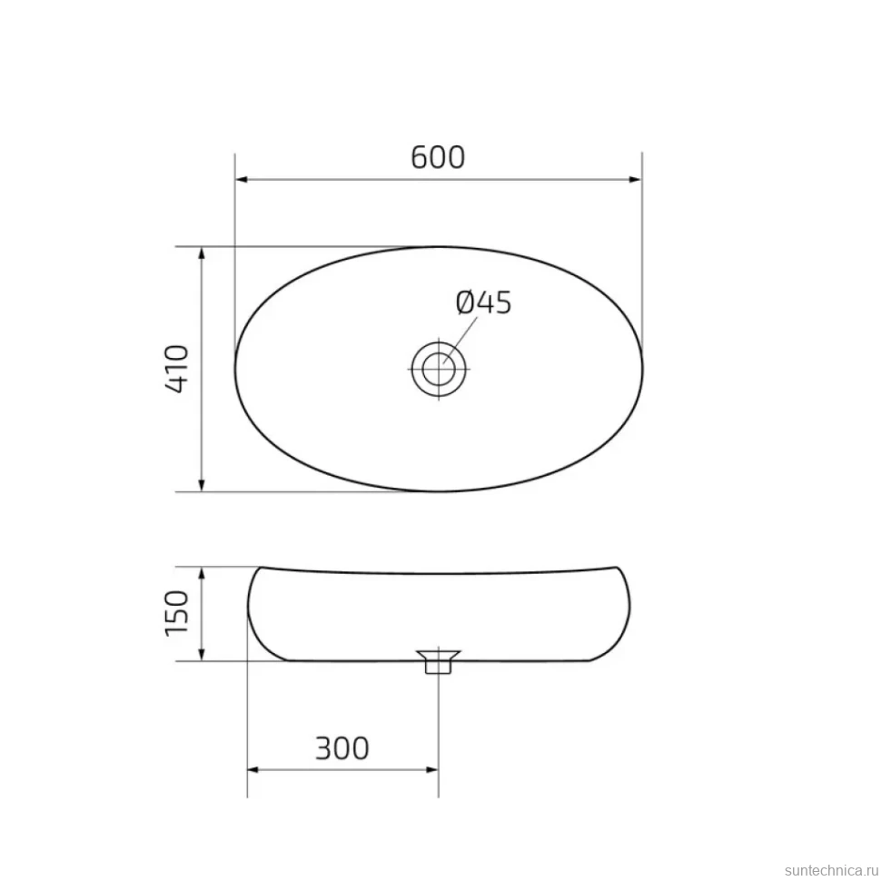 Накладная раковина GID Lago Bm9030a 60 матовая черная, овальная, фаянс