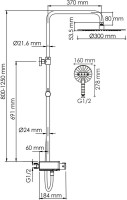 Душевая стойка Wasserkraft Aller A113.116.059.CH Thermo с термостатом, хром