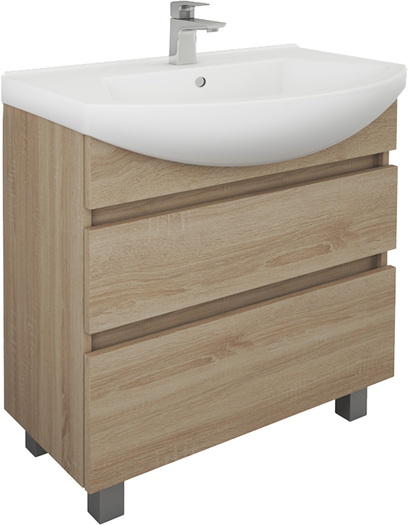 Тумба под раковину Owl 1975 Eland 75, напольная, дуб сонома