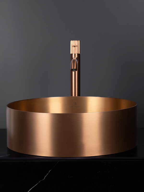 Накладная раковина AltroBagno Luna 001003 RaSp 40 матовая медь, круглая, нержавеющая сталь