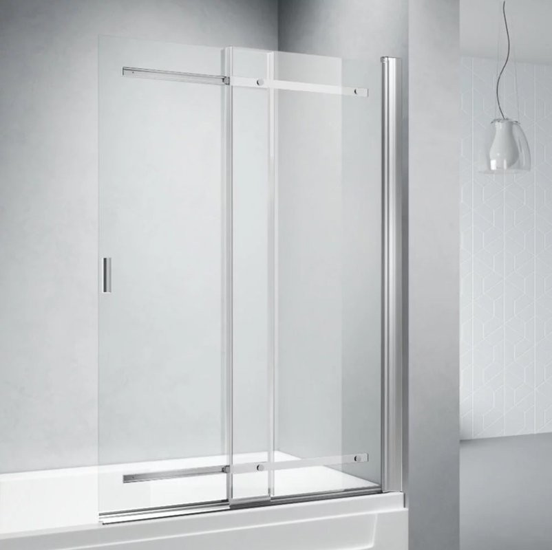 Шторка на ванну Veconi Palau PL-88CH 100x140, хром