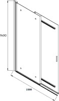 Шторка на ванну Veconi Palau PL-88CH 100x140, хром