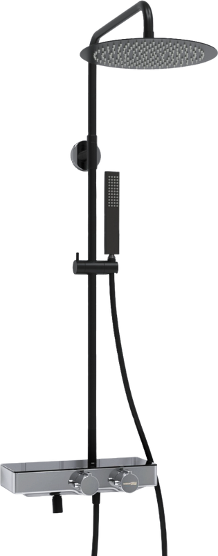 Душевая стойка Wasserkraft Abens 2000 A114.160.218.CB Thermo с термостатом, черная