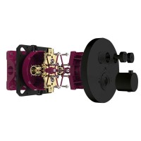 Смеситель для душа с термостатом на 2 потребителя, комплект, черный AQM8802MB