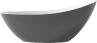 Акриловая ванна Abber AB9233G 185x80 см, отдельностоящая, серая, овальная, с каркасом, со сливом-переливом
