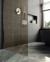 Душевая перегородка Maybahglass MGD-696-5ш 79 см, профиль хром матовый, стекло бронза