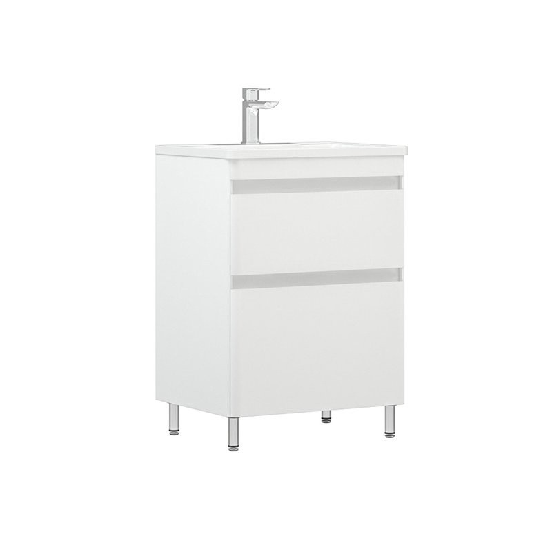 Тумба с раковиной Corozo Алабама 60 Z2 напольная, глянцевая белая