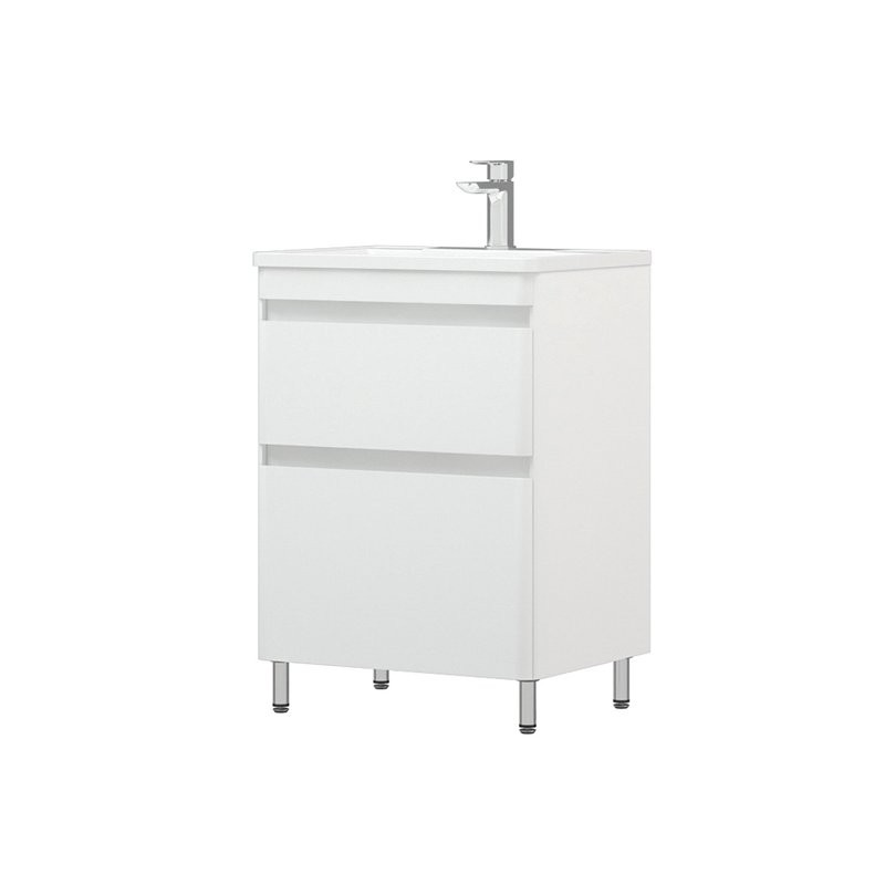 Тумба с раковиной Corozo Алабама 60 Z2 напольная, глянцевая белая