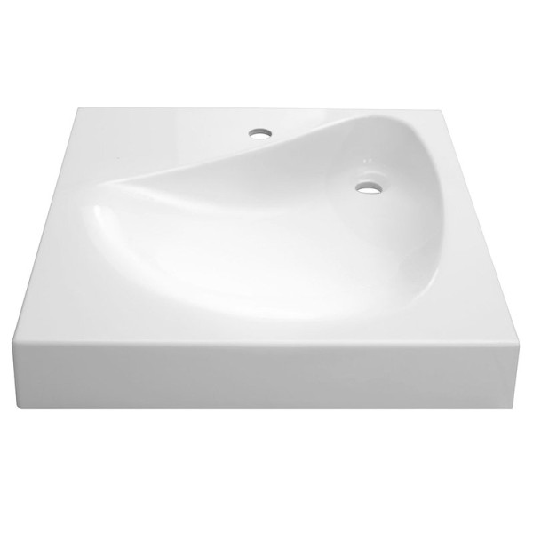 Раковина над стиральной машиной Belux Vortex VR 61х60 глянцевая белая, квадратная, с комплектом кронштейнов