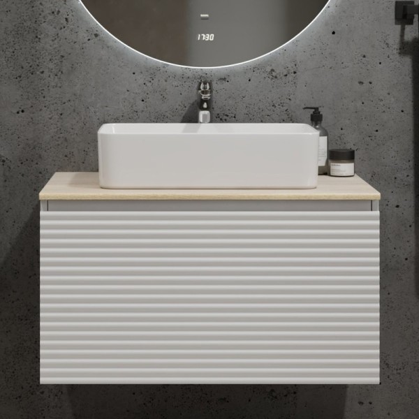 Тумба под раковину Jorno Cossety 80 белая, дуб мавелла голд