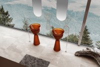 Раковина напольная Abber Kristall AT2703Opal 45 коричневая, круглая