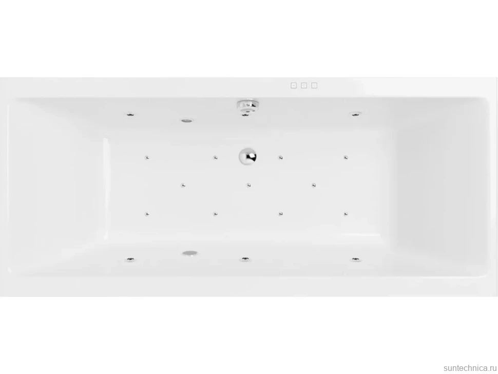 Акриловая ванна Excellent Pryzmat Slim WAEX.PRY17S.RELAX 170x75 см, встраиваемая, с гидромассажем, белая, с каркасом, со сливом-переливом