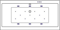 Акриловая ванна Excellent Pryzmat Slim WAEX.PRY17S.RELAX 170x75 см, встраиваемая, с гидромассажем, белая, с каркасом, со сливом-переливом