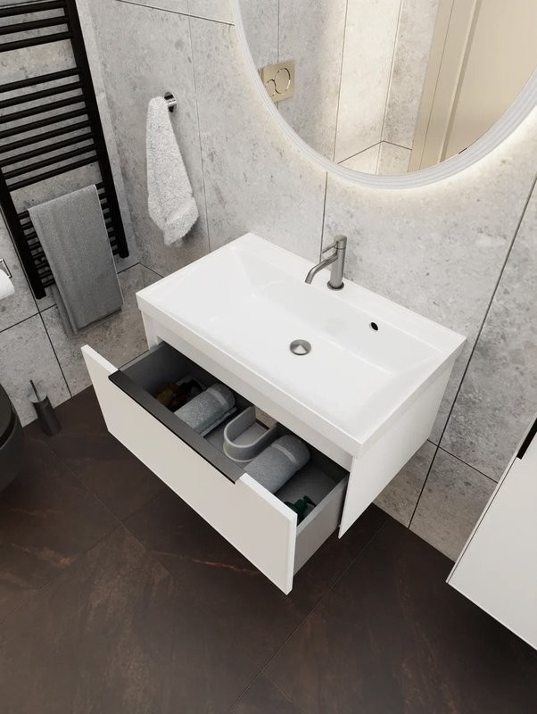 Зеркало круглое La Fenice Terra 65 белое матовое