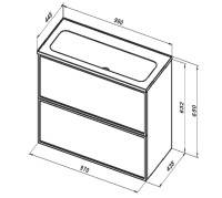 Тумба под раковину без столешницы Aquanet Арт 100 подвесная, мисти грин