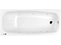 Акриловая ванна WHITECROSS Layla Line Nano 170x75 см, встраиваемая, с гидромассажем, белый глянец, с каркасом, со сливом-переливом