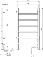 Полотенцесушитель электрический Domoterm Классик DMT 109-6 40x81, R