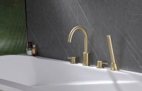 Смеситель на борт ванны Abber Wasser Kreis AF8113G матовое золото