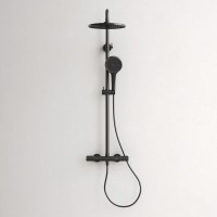 Душевая стойка Sancos Etna SC9007MB с термостатом, черная матовая