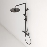 Душевая стойка Sancos Etna SC9007MB с термостатом, черная матовая