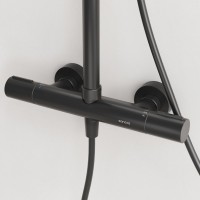 Душевая стойка Sancos Etna SC9007MB с термостатом, черная матовая