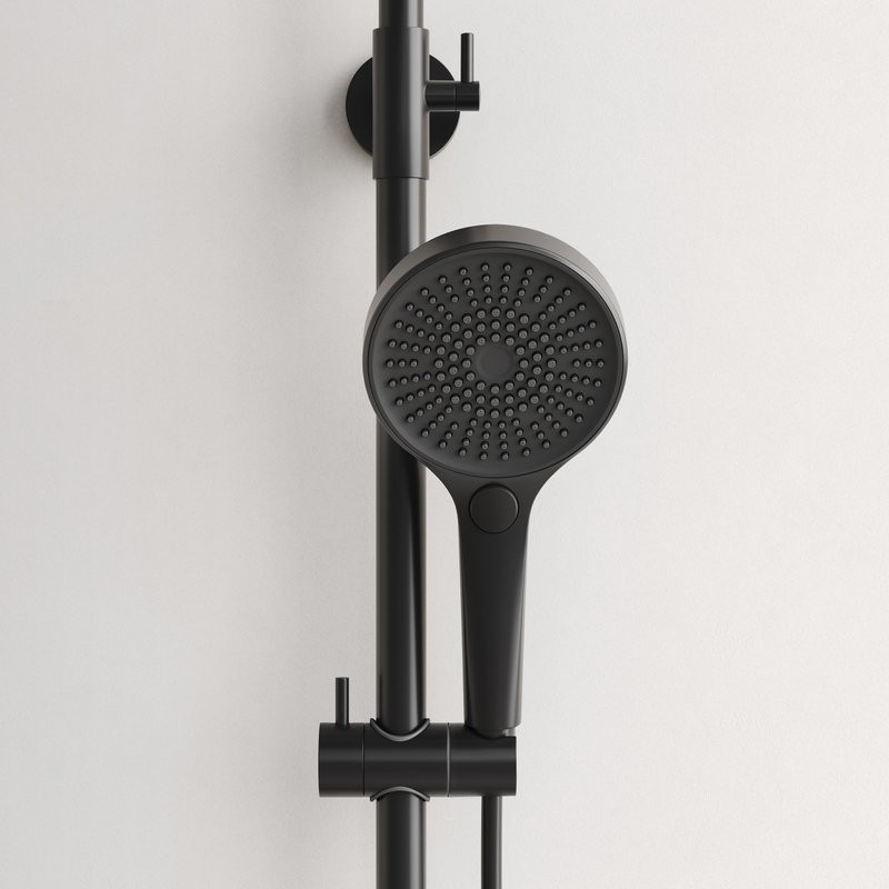 Душевая стойка Sancos Etna SC9007MB с термостатом, черная матовая